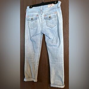 True Religion Light Blue Women's Capri Jeans. Size 26